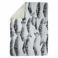 Begin Home Decor 60 x 80 in. Grey Shoal of Fish-Sherpa Fleece Blanket 5545-6080-AN434